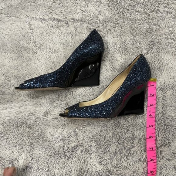 Jimmy Choo Black Glitter Heels - Picture 4 of 8